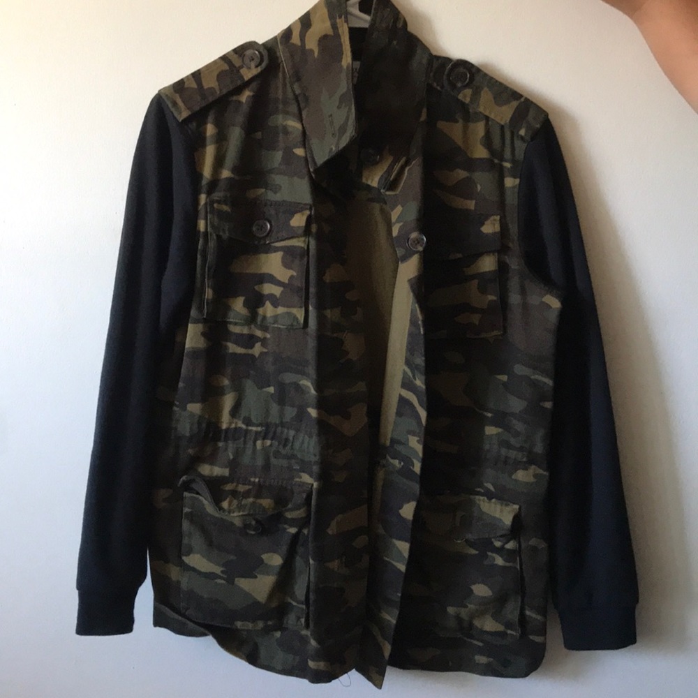 Camo print military jacket